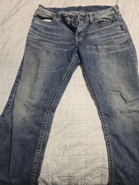 Silver Jeans Men's Faded Blue Slim Straight Jeans